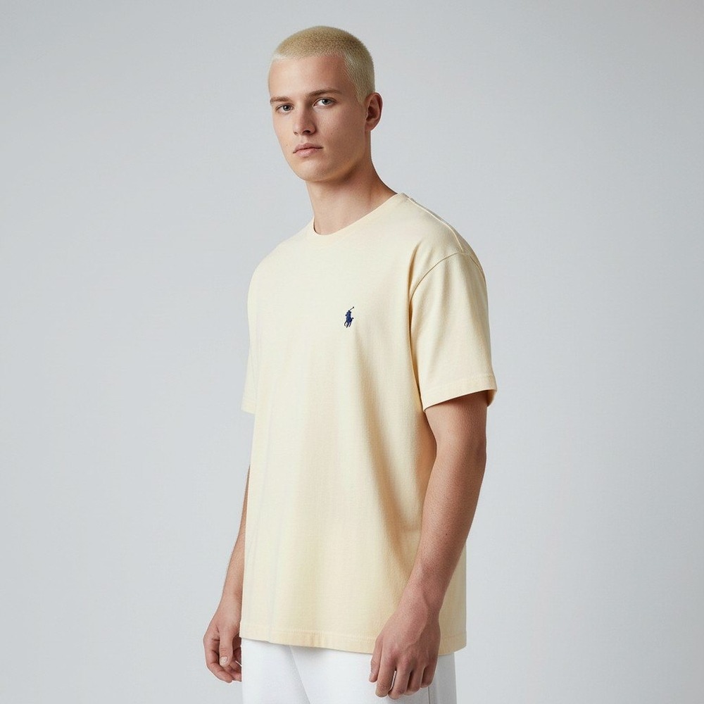 Polo Ralph Lauren T-Shirt Medium Yellow Short Sleeve Pony Logo Crew Neck Tee